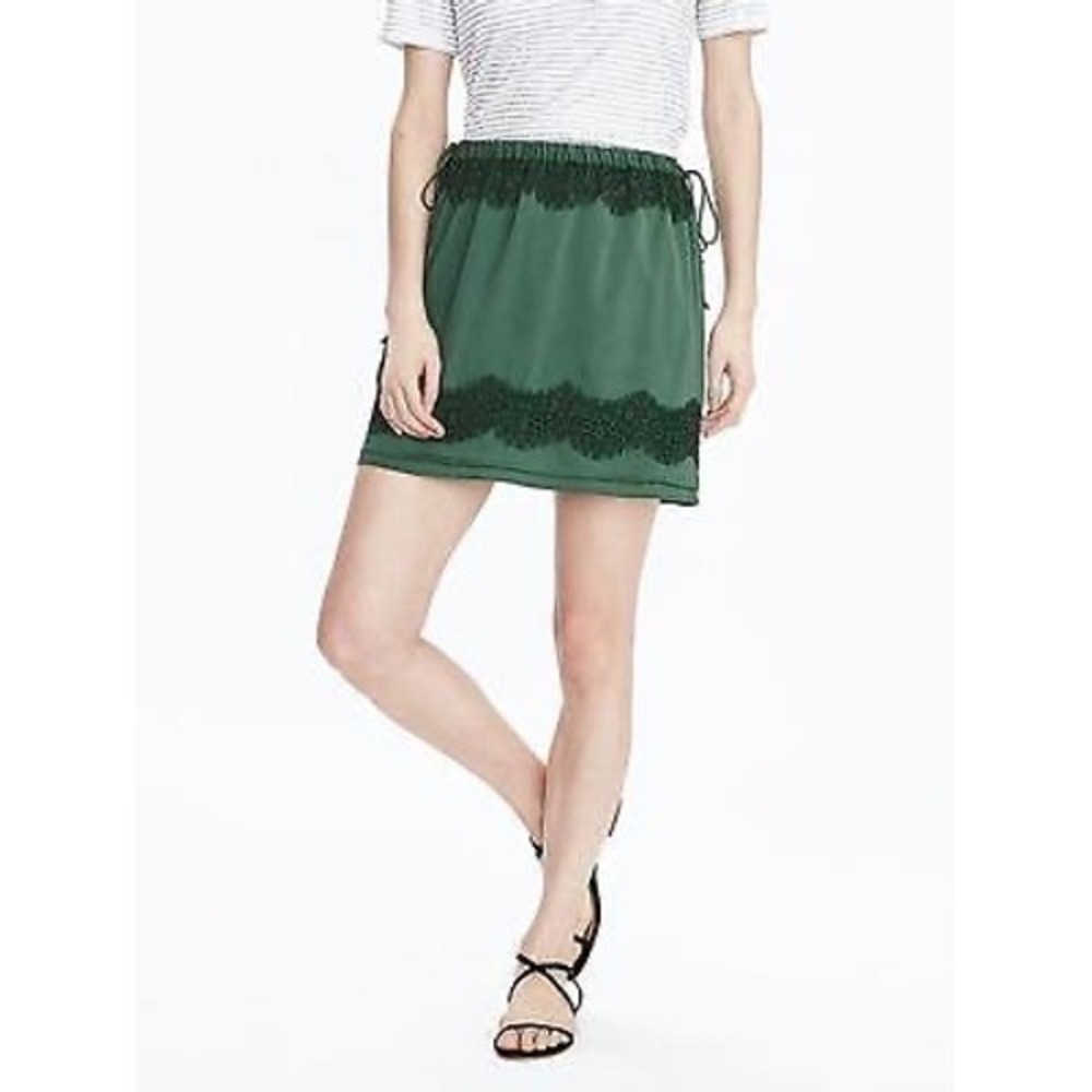 Banana Republic Green Skater Skirt